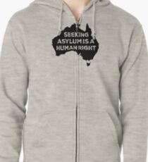 Seeking Asylum Is A Human Right Zipped Hoodie