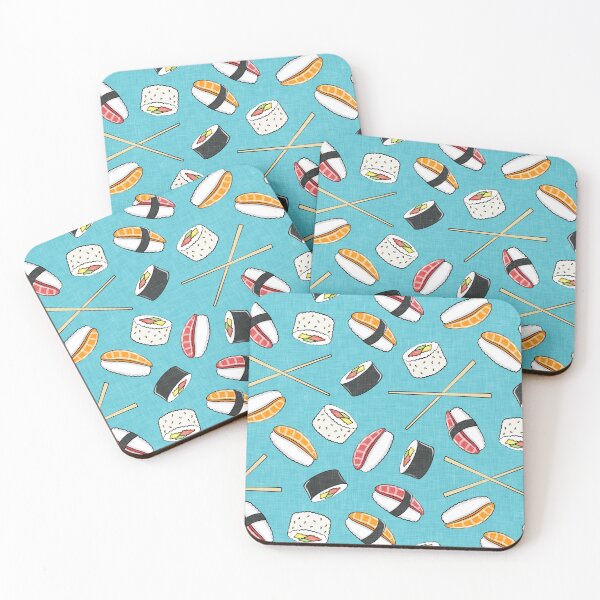 Item preview, Sushi & Sashimi - Japanese cuisine - blue designed and sold by littlearrow.