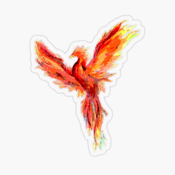 Posterized phoenix Transparent Sticker
