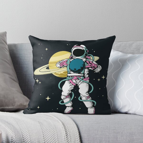 Astronaut in space Throw Pillow