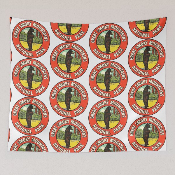 Item preview, Great Smoky Mountains Bear Vintage Travel Decal designed and sold by hilda74.