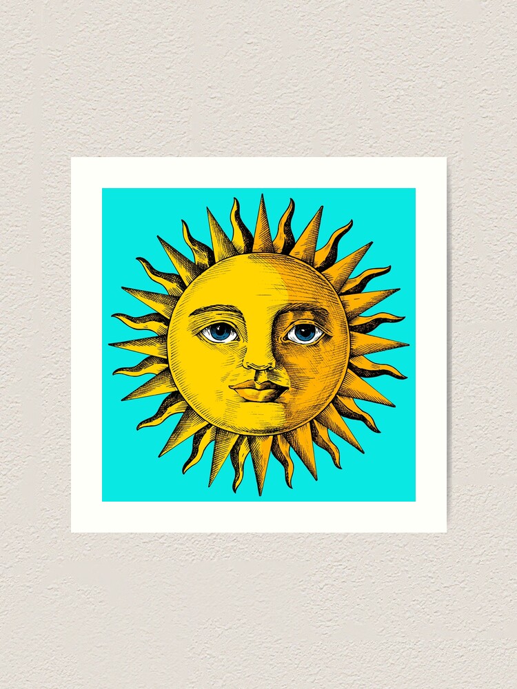 Vintage Sun Face Art Print For Sale By Monsterplanet Redbubble