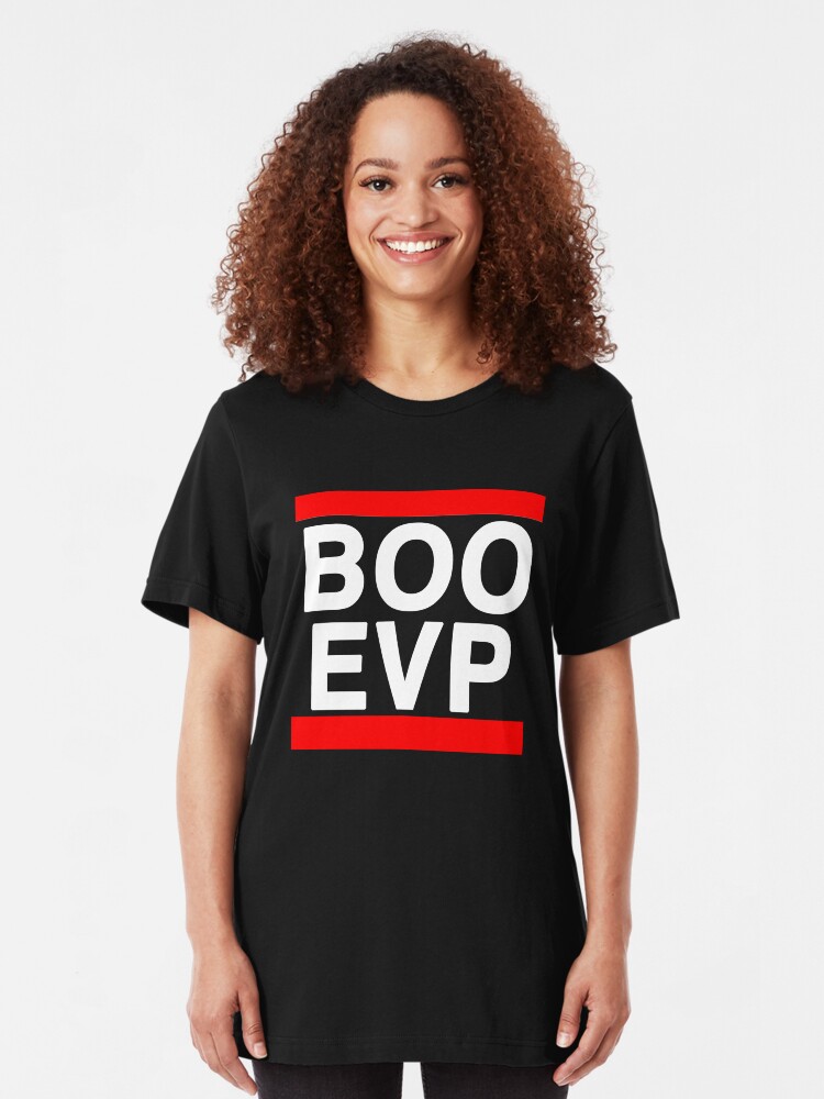 Alternate view of Ghost Hunting BOO EVP LogO Slim Fit T-Shirt