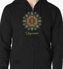 Dogmaste - Pretty Dog Paw Mandala Design Zipped Hoodie