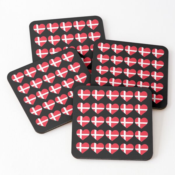 Item preview, Love My Denmark Hearts Flag designed and sold by HelloFromAja.