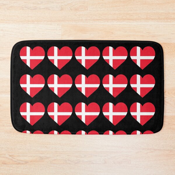Item preview, Love My Denmark Hearts Flag designed and sold by HelloFromAja.