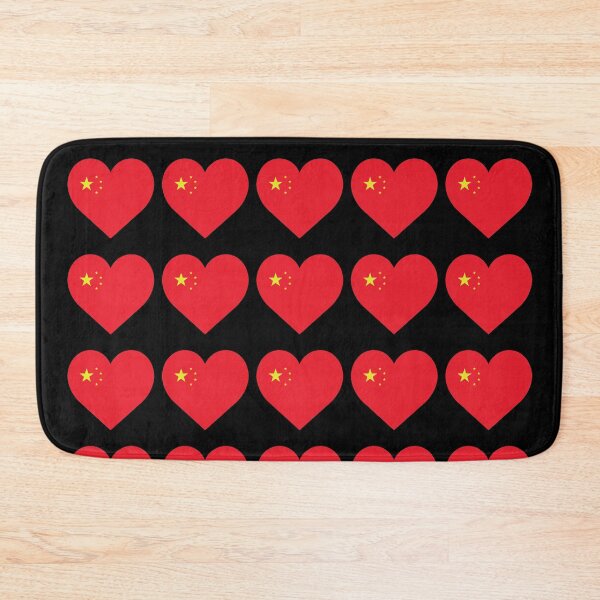 Item preview, Love My China Hearts Flag designed and sold by HelloFromAja.