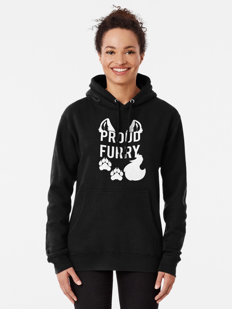 Black hotsell furry hoodie