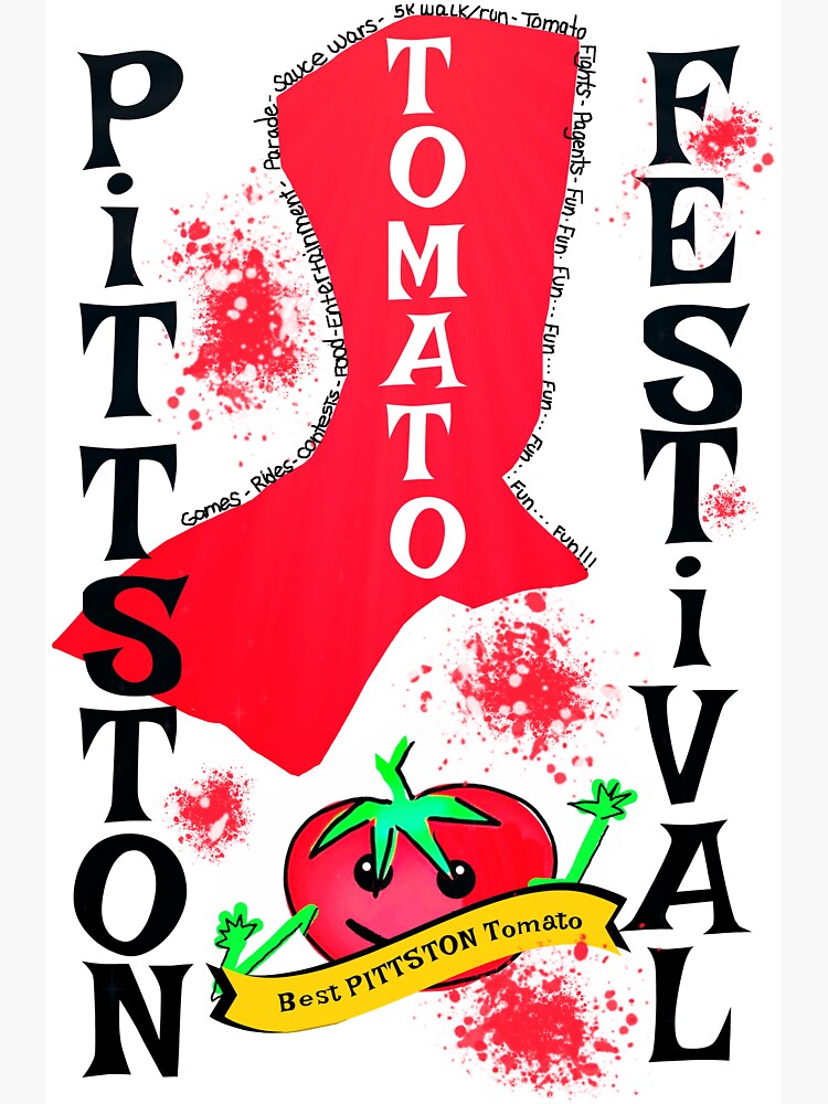 "Pittston Tomato Festival Poster" Sticker by FranBail Redbubble