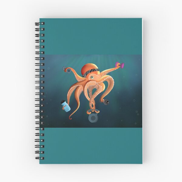 Item preview, Octopus trainer lifting weights. designed and sold by DinkumDoodles.