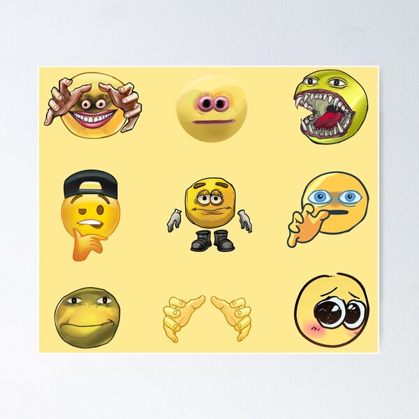 cursed emoji sticker pack Poster for Sale by Kaito Designs