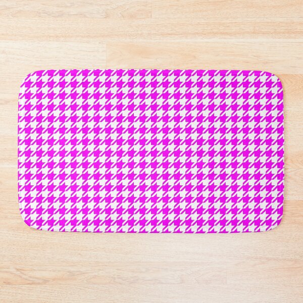 Item preview, Houndstooth Hot Pink on White Pattern designed and sold by MarkUK97.