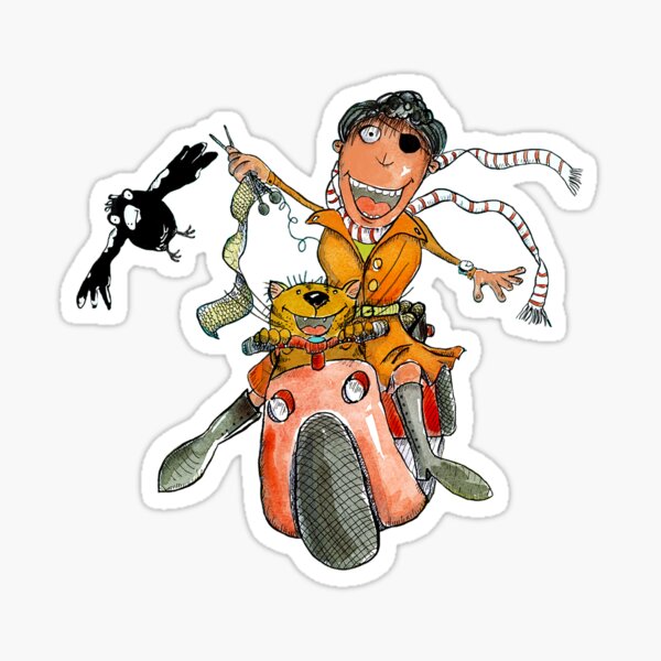 Sebastian: cat on scooter Sticker
