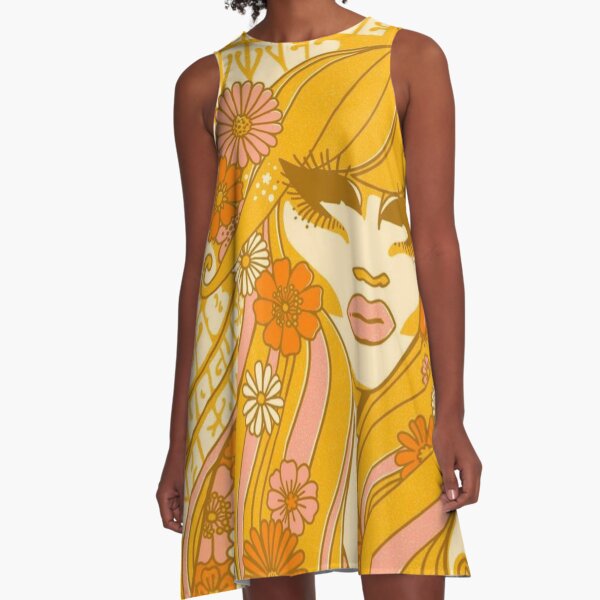 Yellow Flowers Trixie A-Line Dress