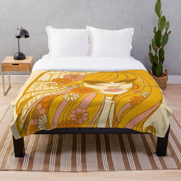 Yellow Flowers Trixie Throw Blanket
