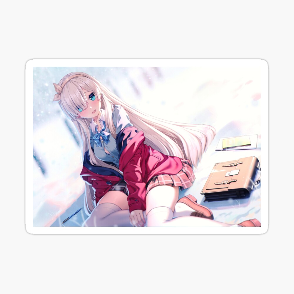 Anime girl smiling" Art Print by LokShyu Redbubble Anime girl smiling" Art Print by LokShyu Redbubble