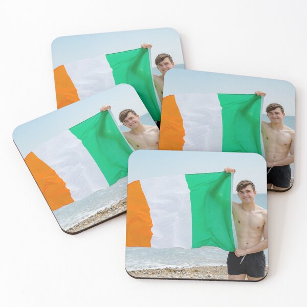 Item preview, A shirtless young man holding the Irish Flag designed and sold by Ben Gingell.