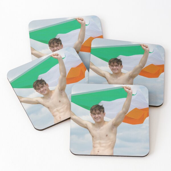 Item preview, A shirtless young man holding the Irish Flag designed and sold by Ben Gingell.
