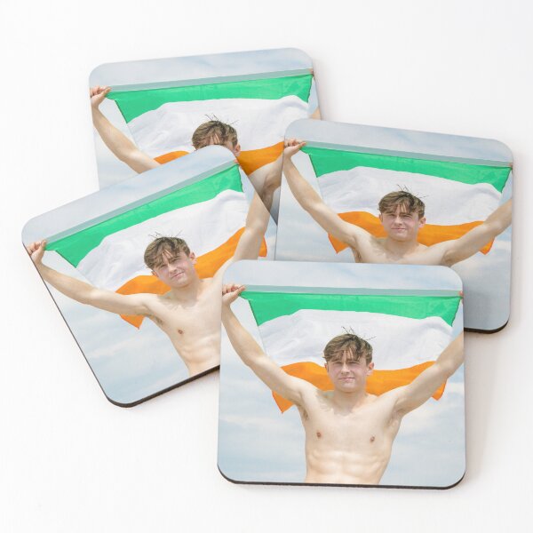 Item preview, A shirtless young man holding the Irish Flag designed and sold by Ben Gingell.