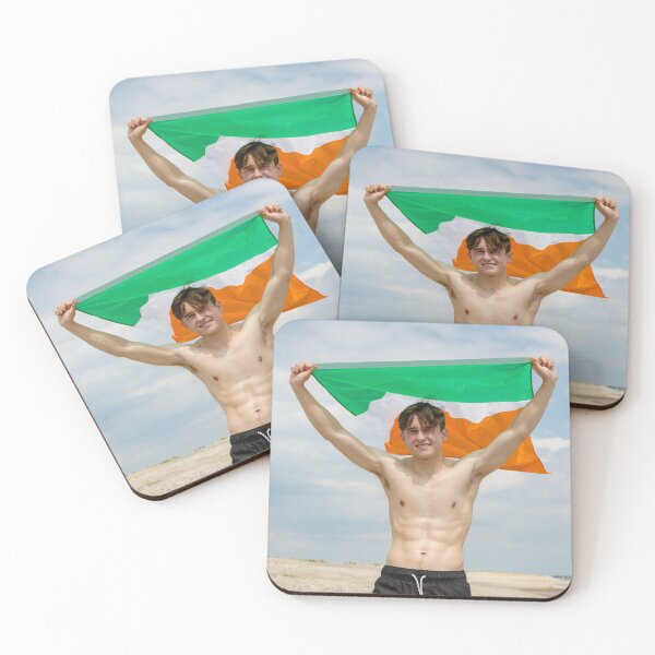 Item preview, A shirtless young man holding the Irish Flag designed and sold by Ben Gingell.