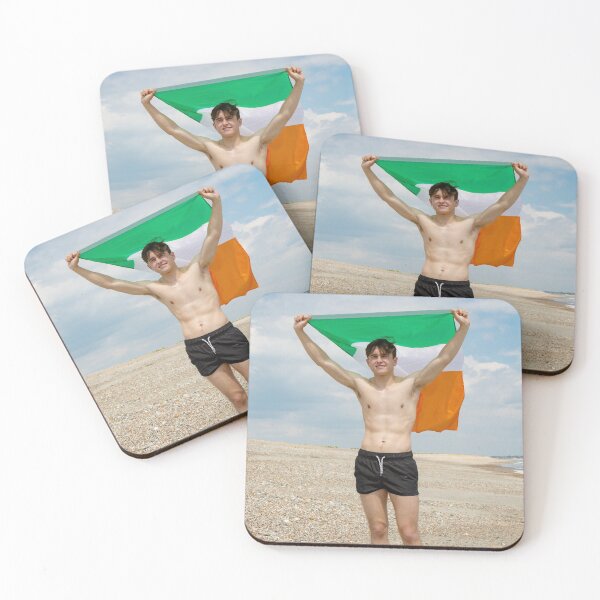 Item preview, A shirtless young man holding the Irish Flag designed and sold by Ben Gingell.