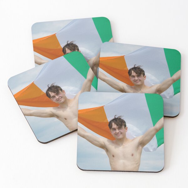 Item preview, A shirtless young man holding the Irish Flag designed and sold by Ben Gingell.