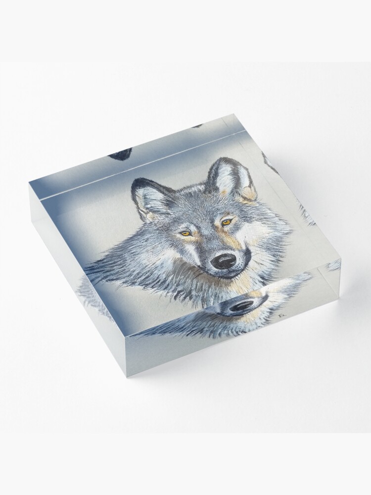 Alternate view of Wolf portrait Acrylic Block