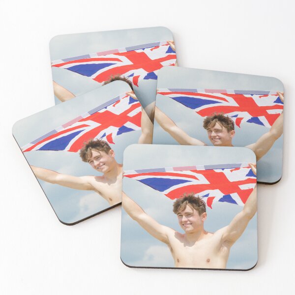 Item preview, A shirtless young man holding the British Flag designed and sold by Ben Gingell.