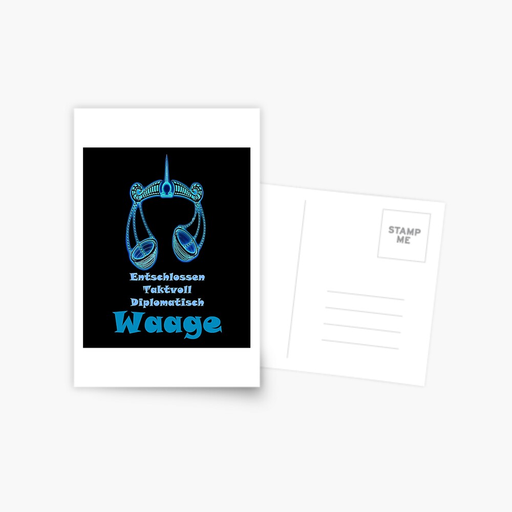 Waage Sternzeichen Personlichkeit Postcard By Justgeorge Redbubble