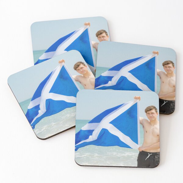 Item preview, A shirtless young man holding the Scottish flag designed and sold by Ben Gingell.