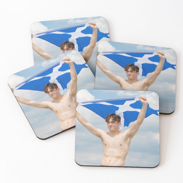 Item preview, A shirtless young man holding the Scottish flag designed and sold by Ben Gingell.
