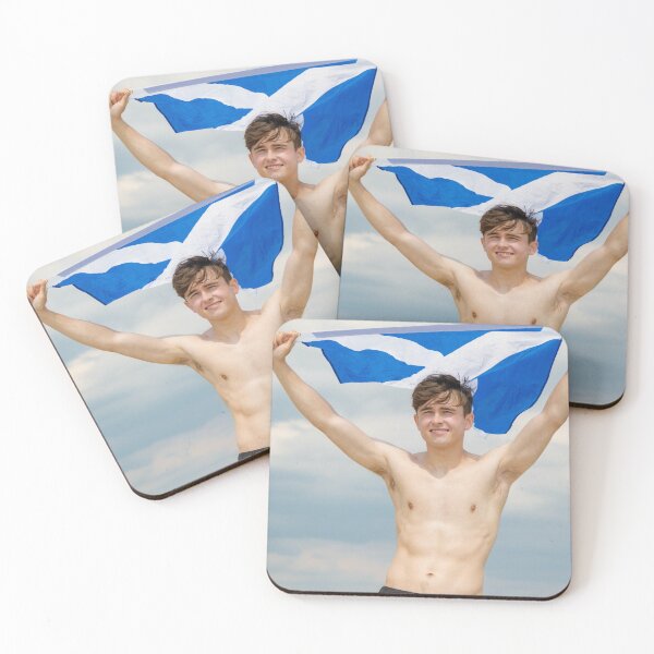 Item preview, A shirtless young man holding the Scottish flag designed and sold by Ben Gingell.
