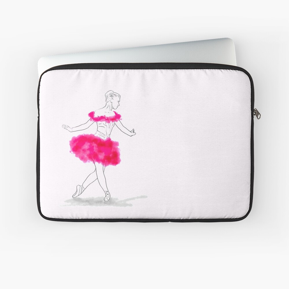 Pink Ballerina illustration Laptop Sleeve