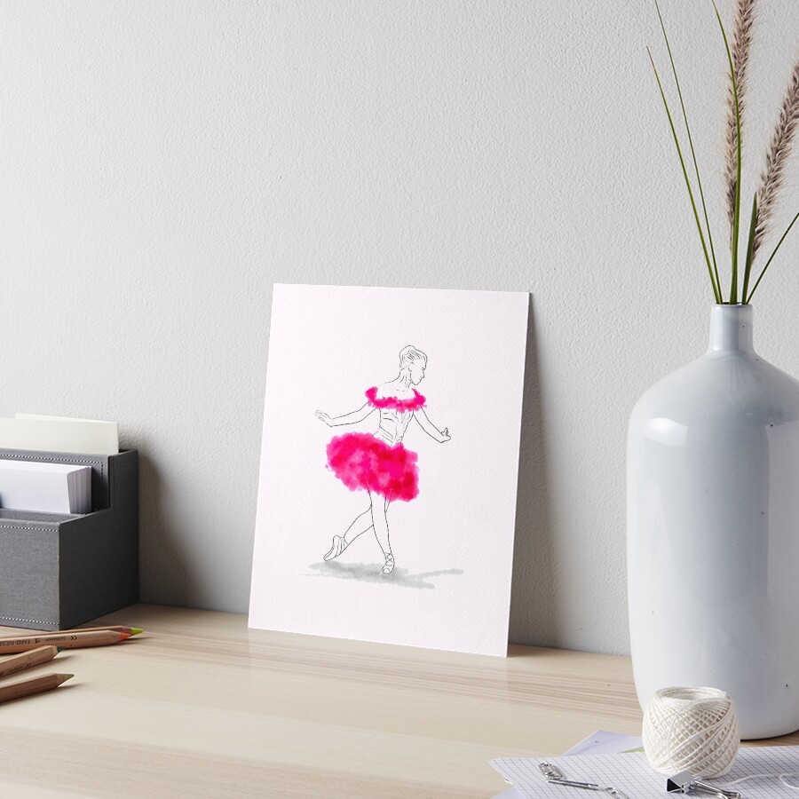 Pink Ballerina illustration Art Board Print