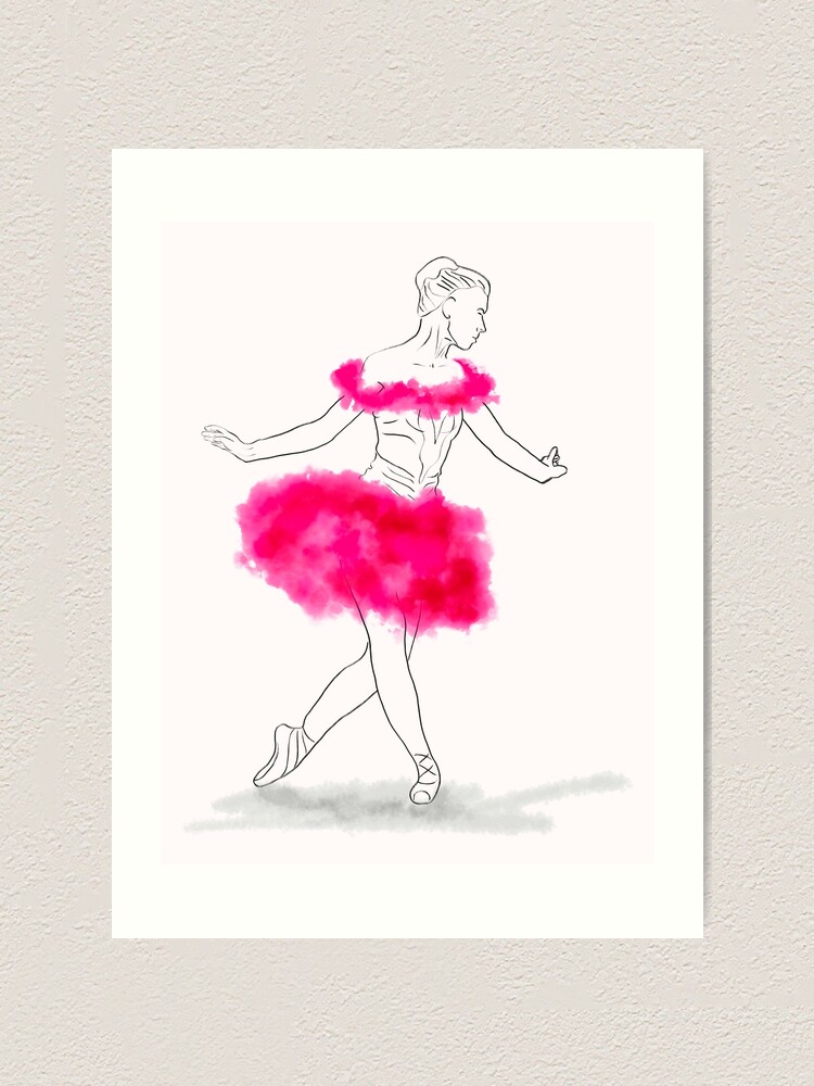 Alternate view of Pink Ballerina illustration Art Print