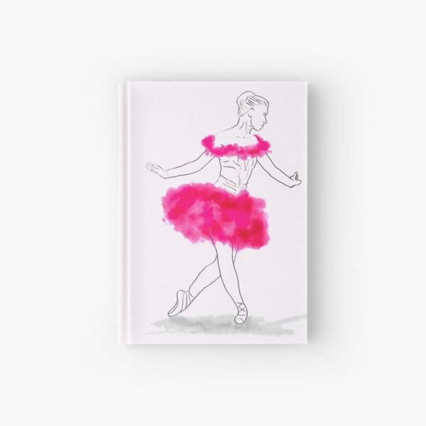 Pink Ballerina illustration Hardcover Journal