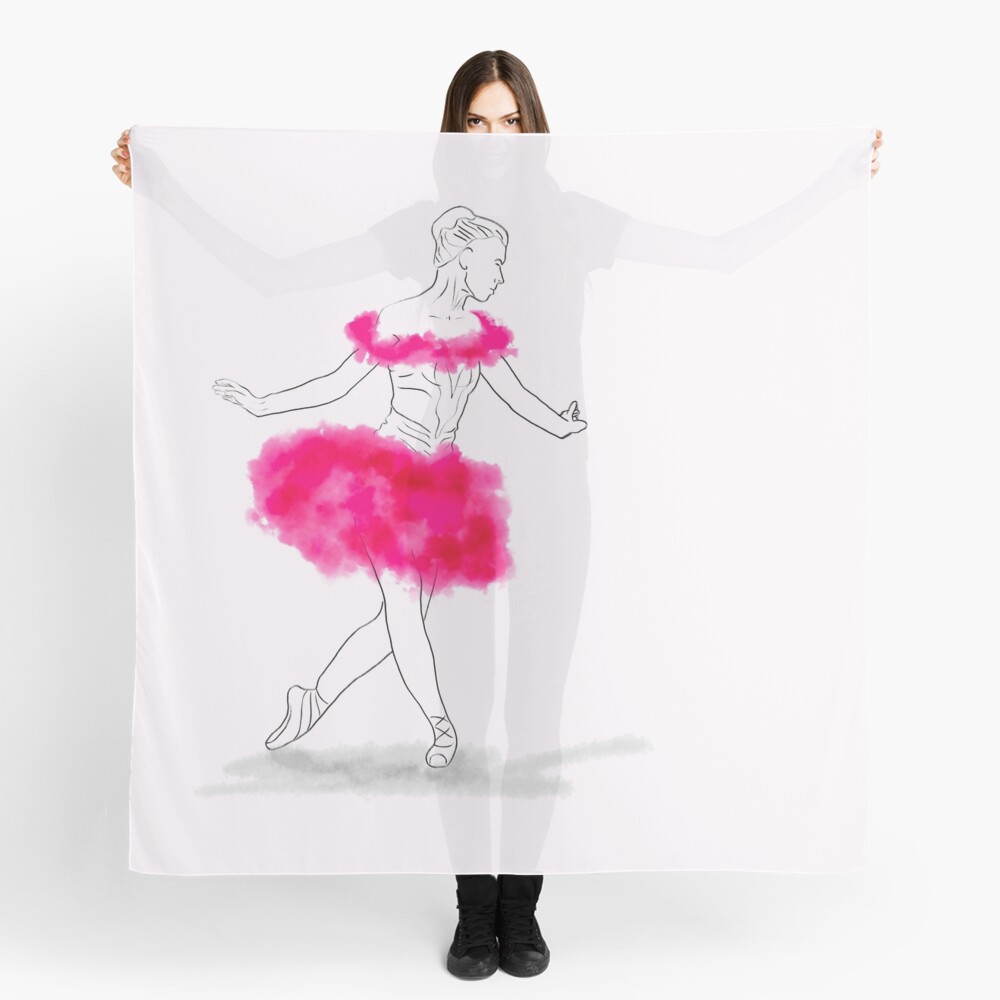 Pink Ballerina illustration Scarf