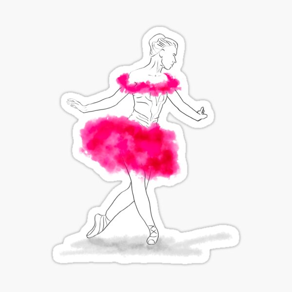 Pink Ballerina illustration Sticker
