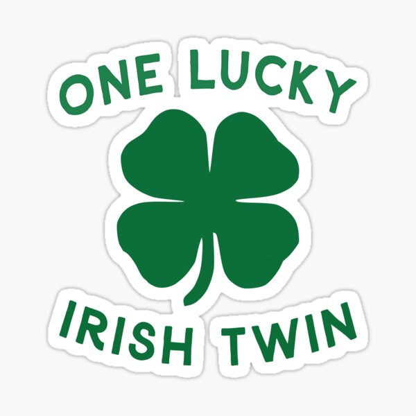 Lucky Twin St Patrick Day Irish Shamrock Gift. Sticker