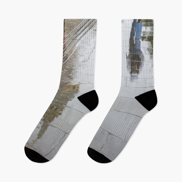 Item preview, Rainy London Reflections - Trafalgar Square and St Martin-in-the-Fields Belltower designed and sold by Georgia Mizuleva.