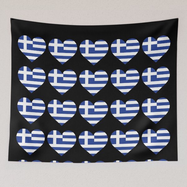 Item preview, Love My Greece Hearts Flag designed and sold by HelloFromAja.