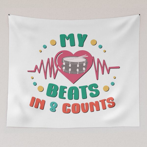 Item preview, My Heart Beats in 8 Counts - Snare Drum designed and sold by BandMomDesigns.