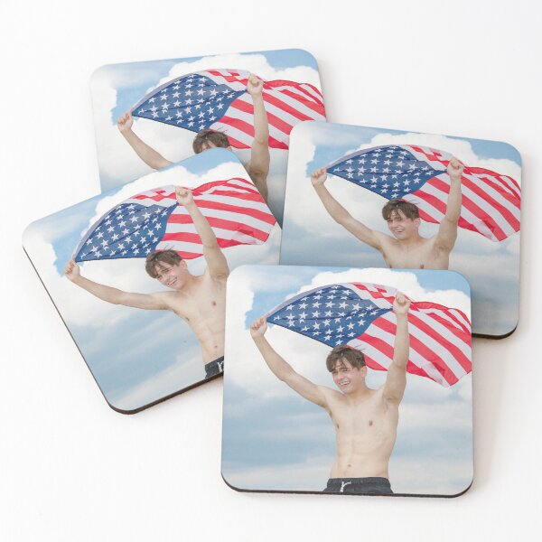 Item preview, A shirtless young man holding the American flag designed and sold by Ben Gingell.
