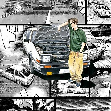 Initial D Anime Manga Cover Car Japanese T shirt