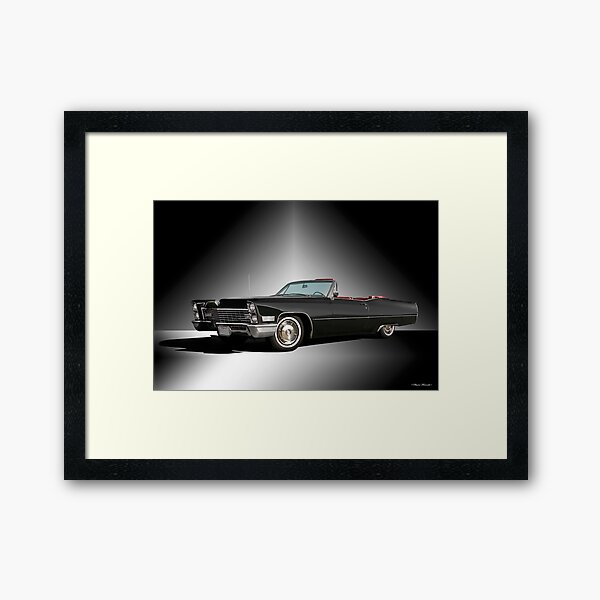 1968 cadillac convertible deville framed art print by davekoontz redbubble redbubble