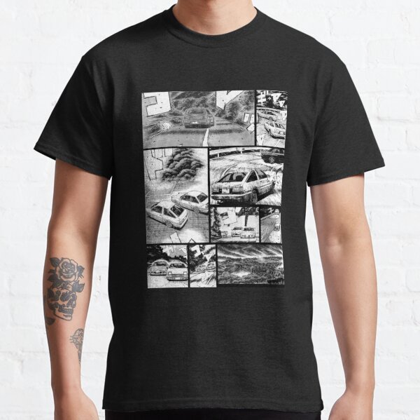 Initial D / Racing - Manga Wall Design (Version 2) T-shirt classique