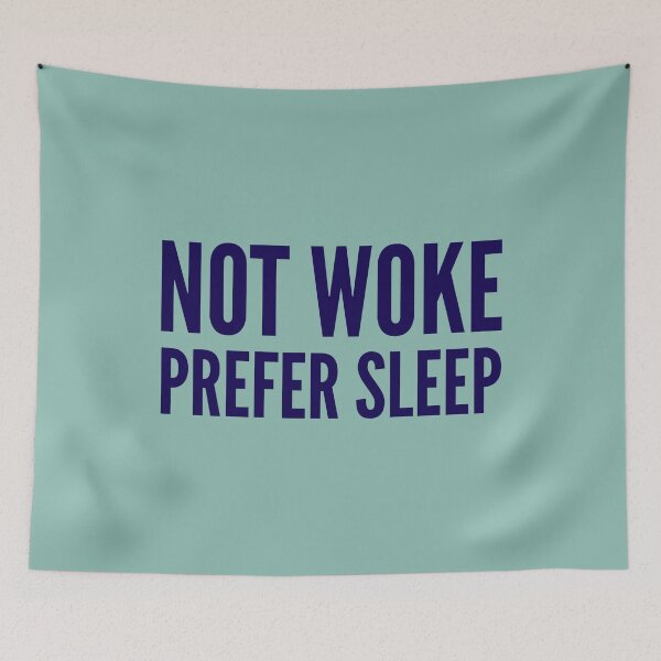 Item preview, Not Woke Prefer Sleep. Anti Woke, Anti-PC, political correctness, counter culture gift designed and sold by HomeConscious.