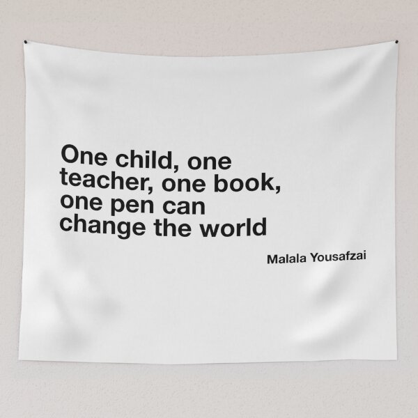 Item preview, "One child, one teacher, one book, one pen can change the world." -Malala Yousafzai designed and sold by flying-flamingo.
