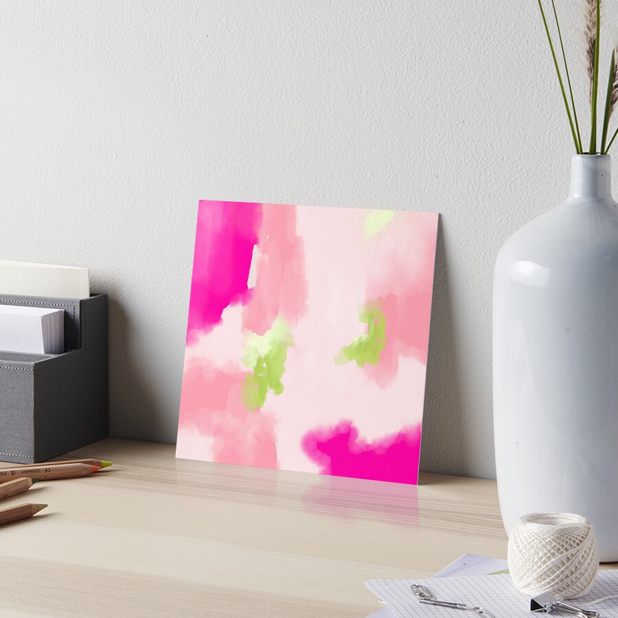 Abstract coral pink and aqua Art Board Print for Sale by Ilze Lucero