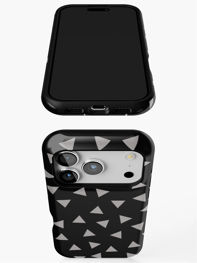 Thumbnail 3 of 4, iPhone Case, Gray triangulars, background, pattern, design, pattern designed and sold by Pointit.